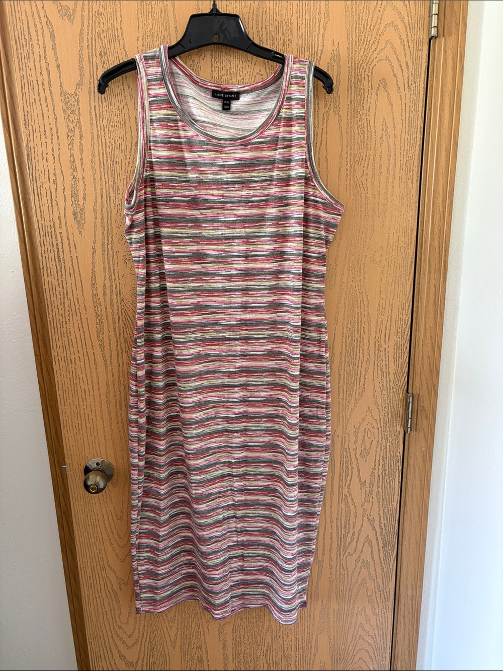 Lane Bryant Striped Sleeveless Midi Dress